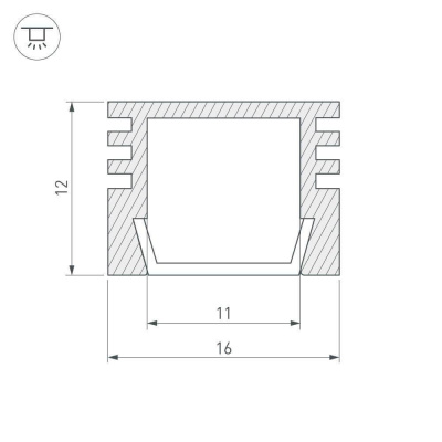 Профиль Arlight PDS-S-2000 ANOD Black 020896