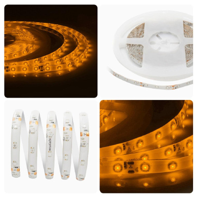 Светодиодная влагозащищенная лента Apeyron 4,8W/m 60LED/m 3528SMD желтый 5M 00-05