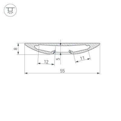 Профиль Arlight ALM-FLAT-R-2000 ANOD 026712