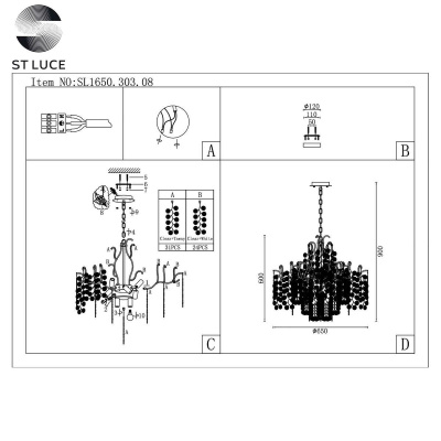 Подвесная люстра ST Luce Ravello SL1650.303.08