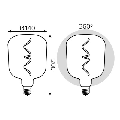 Лампа светодиодная филаментная Gauss E27 5W 1800K зеленая 1009802105