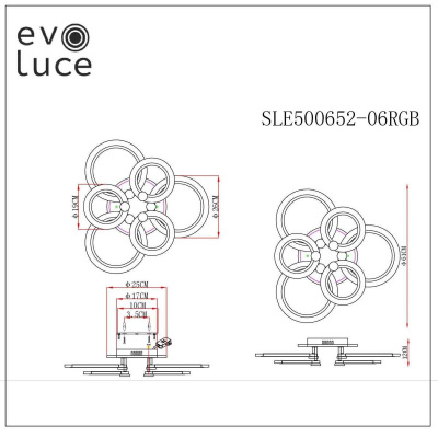 Потолочная светодиодная люстра Evoled Cerina SLE500652-06RGB