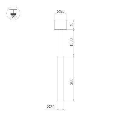 Подвесной светодиодный светильник Arlight SP-Pipe-Hang-L300-R30-9W Warm3000 038613