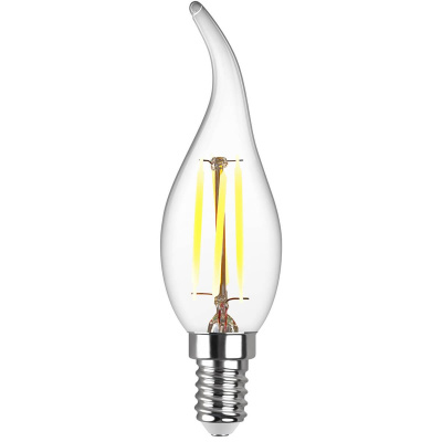 Лампа светодиодная филаментная REV FC37 E14 7W нейтральный белый свет свеча на ветру 32496 6