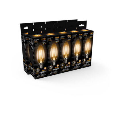 103801111 Лампа Gauss LED Filament Свеча E14 11W 720lm 2700К 1/10/50