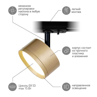 Трековый однофазный светильник ЭРА TR48 - GX53 MG Б0054160