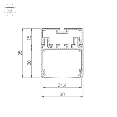 Профиль Arlight Klus-Line-3035-2000 Anod 023861