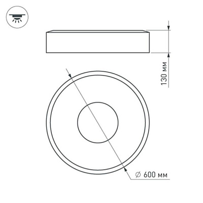 Потолочный светодиодный светильник Arlight SP-Tor-Ring-Surface-R600-42W Day4000 022136(1)