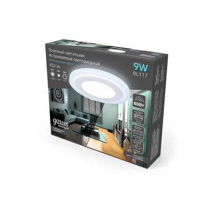 Встраиваемый светодиодный светильник Gauss Backlight BL117