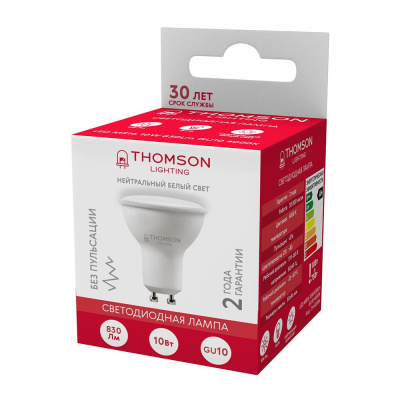 Лампа светодиодная Thomson GU10 10W 4000K полусфера матовая TH-B2056