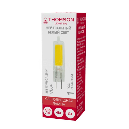 Лампа светодиодная Thomson G4 4W 4000K прозрачная TH-B4201