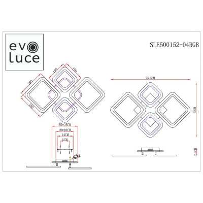 Потолочная светодиодная люстра Evoluce Samuro SLE500152-04RGB