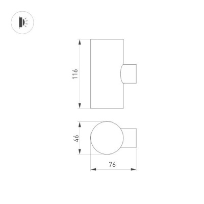 Уличный настенный светодиодный светильник Arlight KT-Ray-Wall-Twin-R46-2X3W Day4000 034136