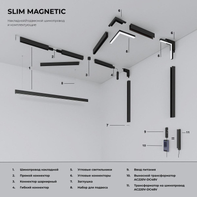 Соединитель для круглого шарнирного коннектора Elektrostandard Slim Magnetic 85011/00 черный a063967