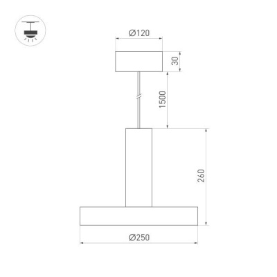 Подвесной светодиодный светильник Arlight SP-Eric-R250-8W Warm3000 035924