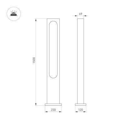 Уличный светодиодный светильник Arlight LGD-Muse-Boll-H1500-18W Warm3000 035395