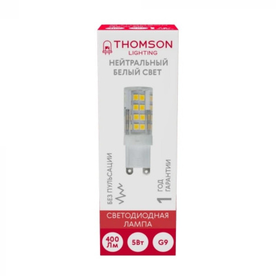 Лампа светодиодная Thomson G9 5W 4000K прозрачная TH-B4212