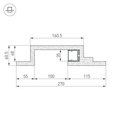 Профиль декоративный Arlight ARL-Bay-Square-35-2000 022267
