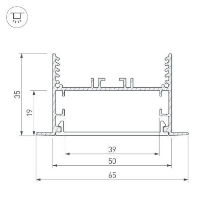 Профиль Arlight SL-Linia65-F-2000 Anod 029033