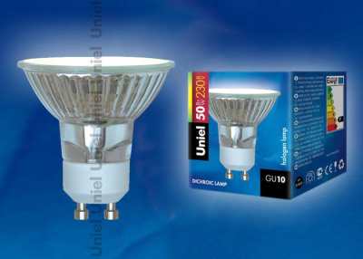 Лампа галогенная Uniel GU10 50W прозрачная JCDR-50/GU10 01094