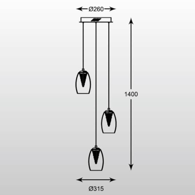 Подвесной светодиодный светильник Zumaline Enzo MD1622-3BClear
