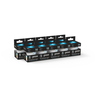 101505205-D Лампа Gauss LED MR16 GU5.3-dim 5W 530lm 4100K  диммируемая 1/10/100