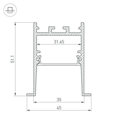 Профиль Arlight SL-Comfort-4551-F-2000 Anod 031767