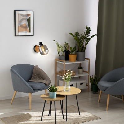 Escada 10177/1A E14*40W Black/Chrome/Wood