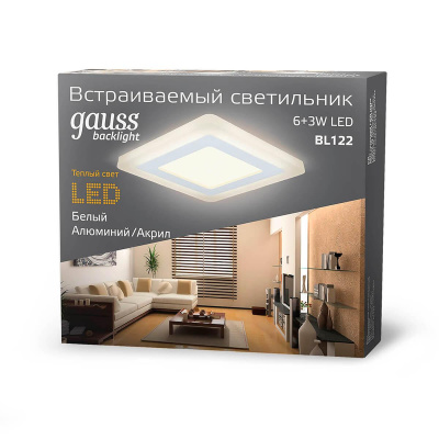 Встраиваемый светодиодный светильник Gauss Backlight BL122