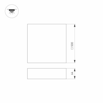 Потолочный светодиодный светильник Arlight IM-Quadro-Emergency-3H-S500x500-54W Warm3000 041042