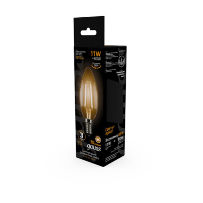 103801111 Лампа Gauss LED Filament Свеча E14 11W 720lm 2700К 1/10/50