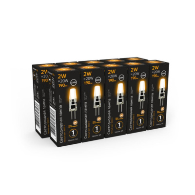 107707102 Лампа Gauss LED G4 AC220-240V 2W 190lm 2700K силикон 1/20/200