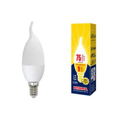 Лампа светодиодная E14 9W 3000K матовая LED-CW37-9W/WW/E14/FR/NR UL-00003809