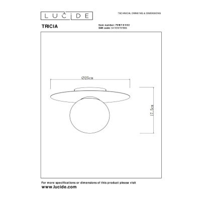 Потолочный светильник Lucide TRICIA 79187/01/02