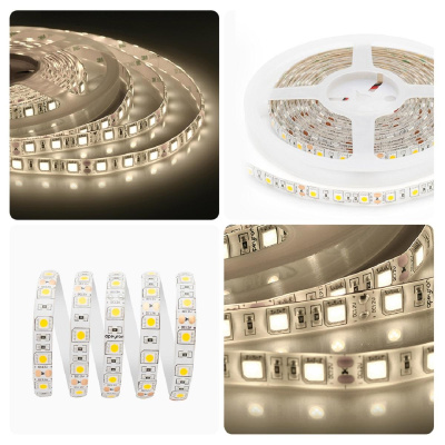 Светодиодная влагозащищенная лента Apeyron 14,4W/m 60LED/m 5050SMD теплый белый 5M 00-11