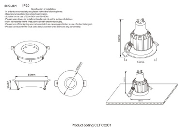 Встраиваемый светильник Crystal Lux CLT 032C1 WH