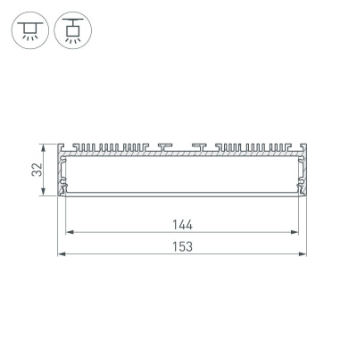 Профиль Arlight ARH-Power-W150-2000 Anod 036368