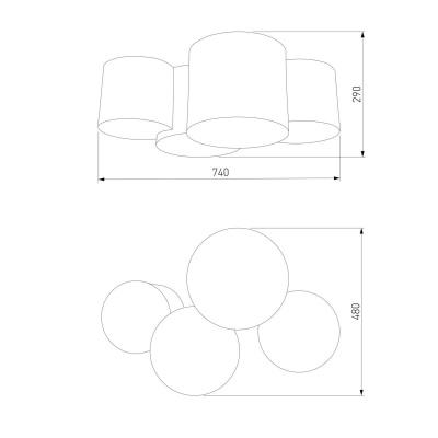 Потолочный светильник TK Lighting 4393 Mona Gray