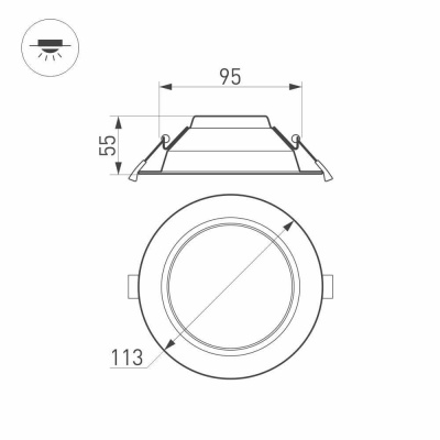 Встраиваемый светодиодный светильник Arlight IM-Cyclone-R115-10W Warm3000 023198(2)