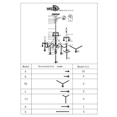 Подвесная люстра Wedo Light Dzhussano 66418.01.05.05