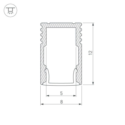 Профиль Arlight SL-MINI-8-H12-2000 ANOD 023714