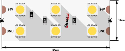 Светодиодная влагозащищенная лента DesignLed 28,8W/m 120LED/m 5050SMD теплый белый 5M 000523