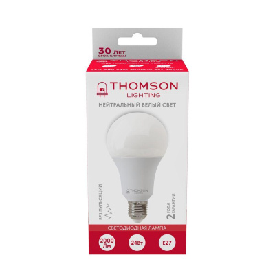 Лампа светодиодная Thomson E27 24W 4000K груша матовая TH-B2352