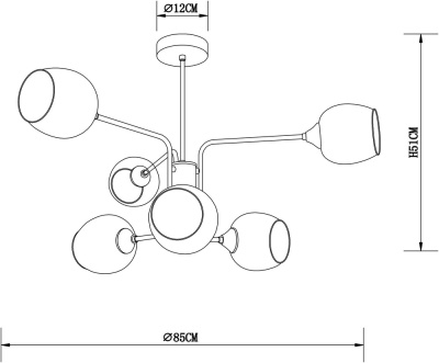 Люстра на штанге Arte Lamp SKAT