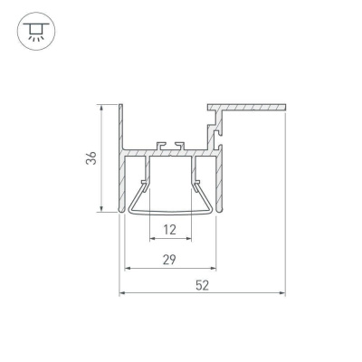 Профиль Arlight FOLED-CEIL-SIDE-2000 023864