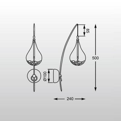 Бра Zumaline Perle W0226-01A-F4RK