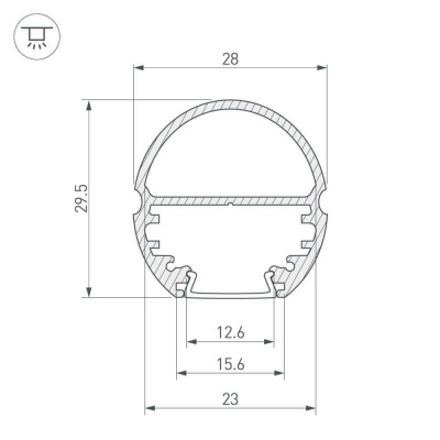 Профиль Arlight Top-Oval-2000 ANOD (K13, P15) 017306
