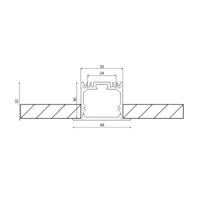 Профиль встраиваемый DesignLed LE.4932-W-R 010357