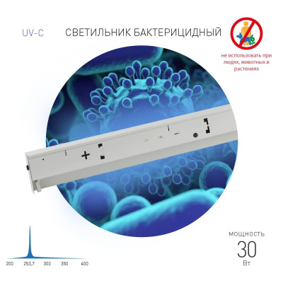 Ультрафиолетовый бактерицидный светодиодный светильник ЭРА ОБН01-30-012 Фотон Б0048261