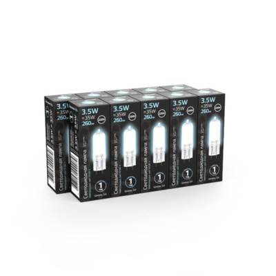107807203 Лампа Gauss G4 AC220-240V 3.5W 260lm 4100K стекло LED 1/10/200